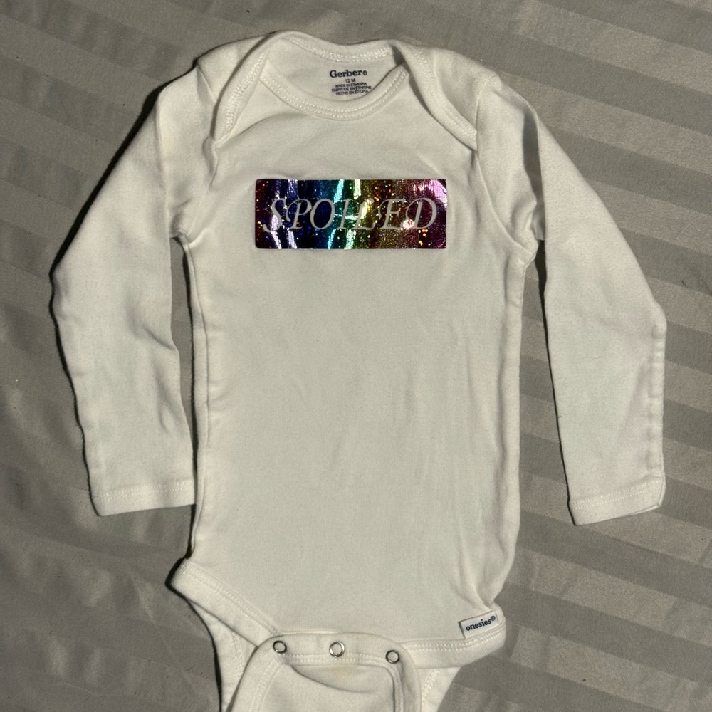 Gerber White Baby Onesie with Colorful Graphic